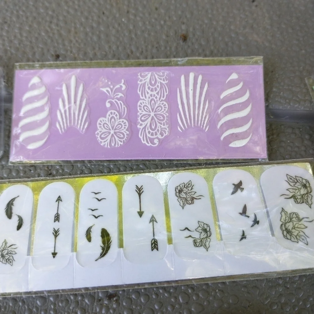 Nail art. Caviar beads stickers. Everything pictur